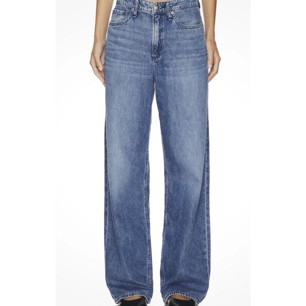 Rag & Bone The Logan Jeans Women Mid-Rise Wide Leg Denim Size 27 New - Picture 4 of 10